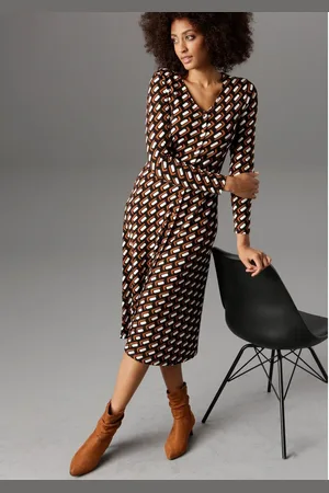 Aniston Jerseyjurk met knoopsluiting