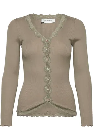 Rosemunde Vest Babette Silk Cardigan prachtige vintage kantafwerking, waardevolle parelmoer knoopsluiting
