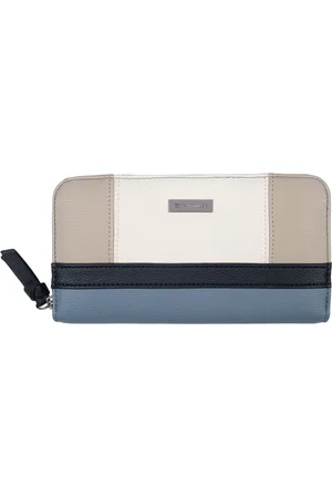 TOM TAILOR Portemonnee Juna zacht nerf leerachtige materialen met glanzende metalen accessoires