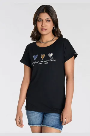 KangaROOS Shirt met korte mouwen met schattige hartlogoprint