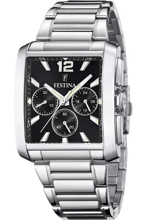 Festina Chronograaf F20635/1 Horloge, quartzhorloge, herenhorloge, stopwatchfunctie, stalen armband