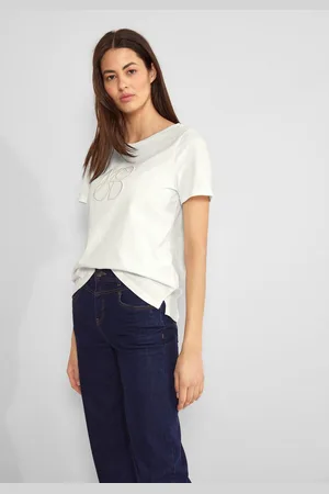 Street one T-shirt met borduurletters