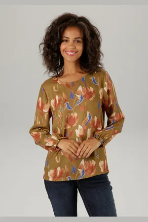 Aniston Blouse zonder sluiting met schilderachtig bloesemprint - elk stuk is uniek