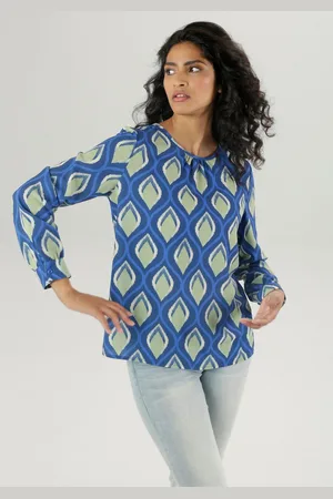 Aniston Blouse zonder sluiting met split en bindband op de rug