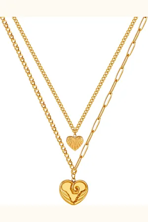 Firetti Ketting met hanger Sieraden cadeau roestvrijstalen halsketting laag dubbelrijig hart