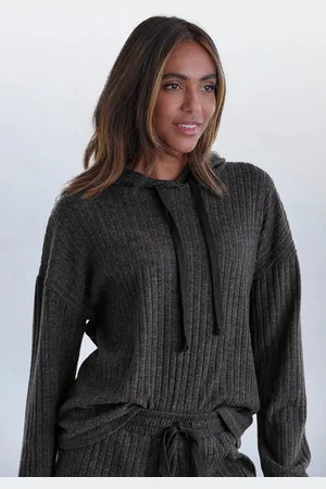 Lascana Hoodie Breipullover met capuchon en gemêleerd uiterlijk, loungewear