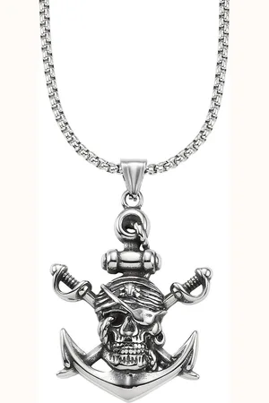 Bruno Banani Ketting met hanger Sieraad Geschenk Venezia Piraten Anker Doodshoofd, B4121N/20/00/55