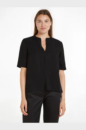 Tommy Hilfiger Klassieke blouse VISCOSE REGULAR V-NECK SS BLOUSE
