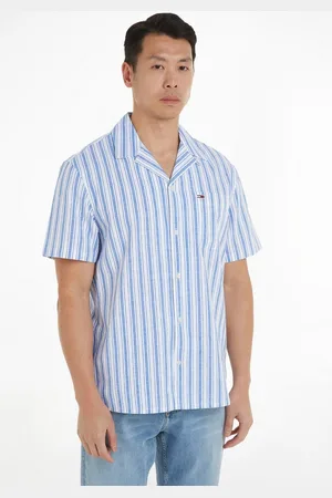 Tommy Hilfiger Overhemd met korte mouwen TJM STRIPE LINEN SS SHIRT EXT