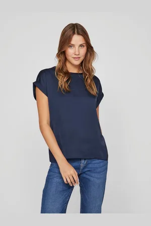 VILA Shirt met korte mouwen VIELLETTE S/S SATIN TOP - NOOS