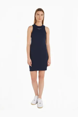 Tommy Hilfiger Jerseyjurk TJW LALA + TANK BODYCON DRESS met logo-opschrift