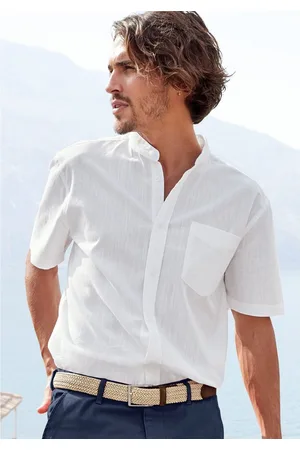 H.I.S Overhemd met korte mouwen Regular fit, knoopsluiting, met opstaande kraag Regular fit, staande kraag shirt met borstzak, 100% katoen