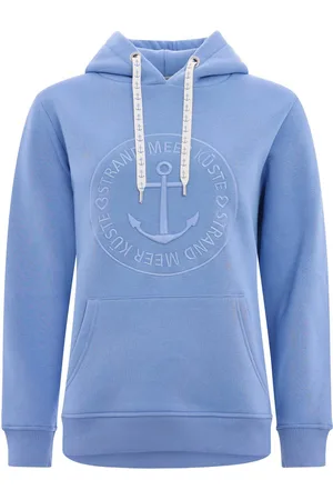 Zwillingsherz Hoodie Strand Zee Kust met capuchon en gelijkkleurig geborduurd anker-motief