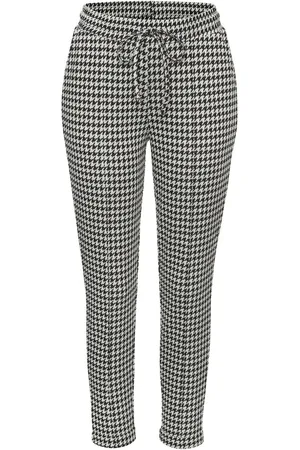 Lascana Comfortbroek met houndstooth patroon en zijzakken