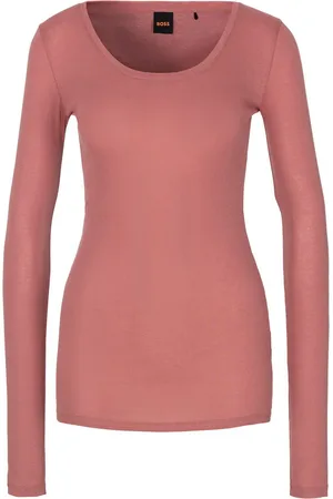 HUGO BOSS Shirt met lange mouwen C_Elayer met diepe hals