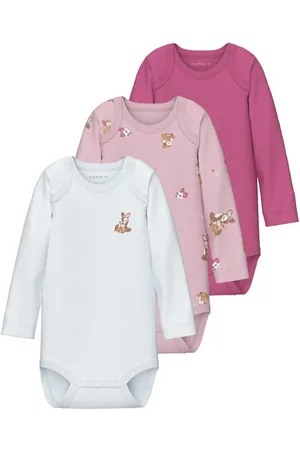 NAME IT Body met lange mouwen NBFBODY 3P LS IBIS ROSE DEER NOOS (set, 3-delig)