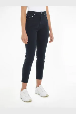 Tommy Hilfiger Geweven broek TJW MOM SLIM UH GD met geborduurd logo