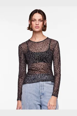 Pieces® Shirt met lange mouwen PCNINNI LS MESH TOP NOOS BC