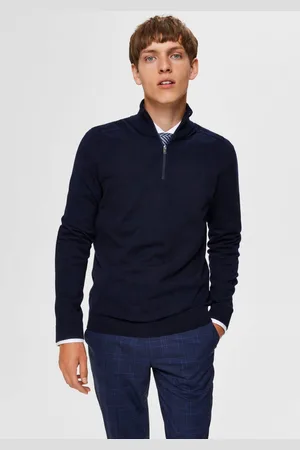 SELECTED Schipperstrui SLHBERG HALF ZIP CARDIGAN NOOS