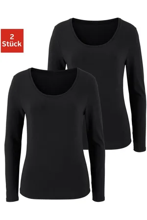 vivance collection Shirt met lange mouwen Elastische katoenkwaliteit (Set van 2)