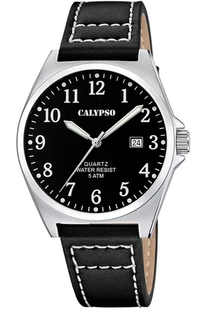 Calypso Kwartshorloge Basic Horloge, herenhorloge, leren band, analoog, dag
