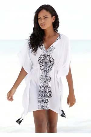 Buffalo Tuniek gemaakt van crêpe viscose, blousejurk, strandkleding, transparant