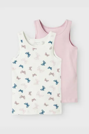NAME IT Hemd NMFTANK TOP 2P JET STREAM BUTTERFLY NOOS (set, 2 stuks)