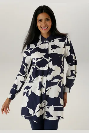 Aniston Lange blouse met aantrekkelijke patroon en oprolbare mouwen - nieuwe collectie