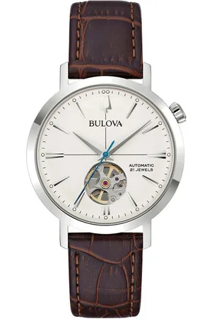 BULOVA Automatisch horloge Horloge, herenhorloge, mechanisch horloge, leren band, analoog