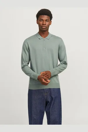 JACK & JONES Trui met polokraag JJEEMIL KNIT POLO HALF ZIP LS NOOS