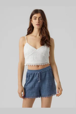 VERO MODA Top met spaghettibandjes VMHONEY LACE V-NECK CROPPED TOP WVN