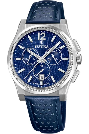 Festina Chronograaf Rive Collection Quartzhorloge, horloge, herrenuur, Swiss Made, roestvrijstalen band, analoog