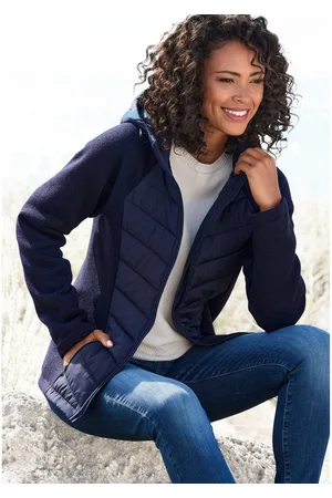 vivance collection Gewatteerde jas met tricot-fleece-mouwen