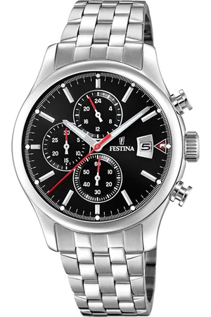 Festina Chronograaf Timeless Chronograph Horloge, quartzhorloge, herenhorloge, stopwatchfunctie, stalen armband
