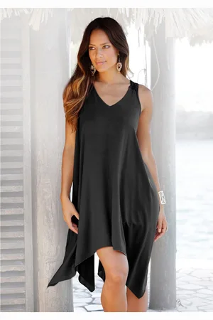 Lascana Strandjurk met kant op de rug, longshirt in ruime vorm, zomerjurk