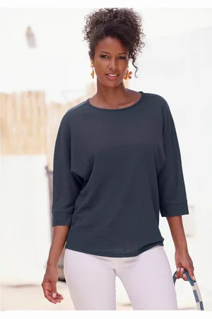 vivance collection Shirt met 3/4-mouwen Van kreukvrije crêpe-kwaliteit gemaakt van strijkvrije crêpe stof