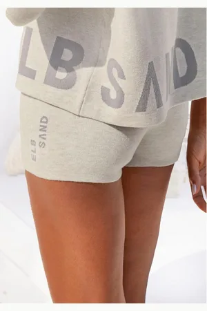 ELBSAND Tricotbroek Korte broek van hoogwaardig breiwerk, met logostiksel, loungewear