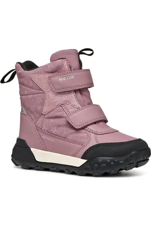 Geox Winterlaarzen J TREKKYUP GIRL B ABX Klittenbandlaarzen, sneeuwlaarzen, winterlaarzen met metallic look