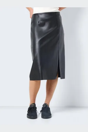 Noisy May Imitatieleren rok NMCLARA HW SLIT MIDI LENGTH SKIRT