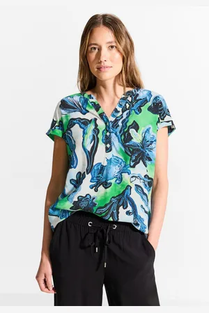 CECIL Blouse met korte mouwen van pure viscose