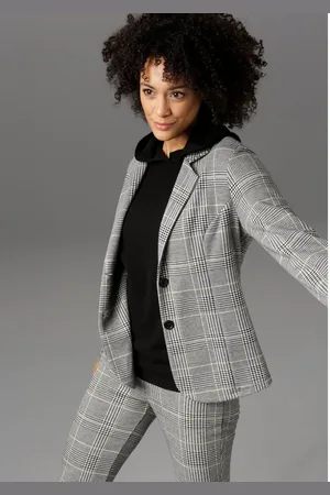 Aniston Sweatblazer met ruitdessin