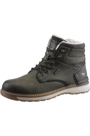 Mustang Winterlaarzen casual mode, veterschoenen, winterlaarzen met oogjes en logo-patch