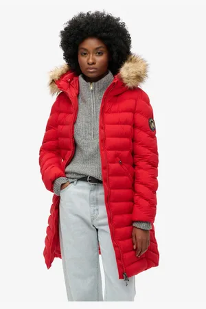 Superdry Gewatteerde jas FUJI NEPPEL HOOD MID LENGTH