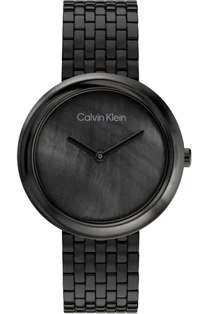 Calvin Klein Kwartshorloge Twisted bezel Polshorloge, dameshorloge, parelmoer wijzerplaat, roestvrijstalen armband