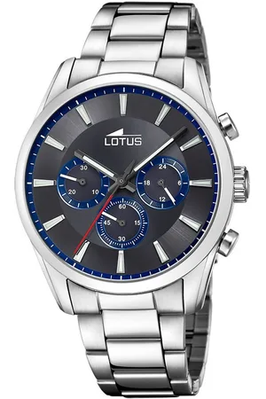 Lotus Chronograaf Horloge, quartzhorloge, herenhorloge, stopwatchfunctie, stalen armband
