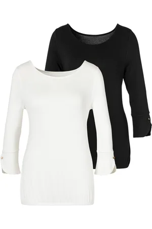 vivance collection Shirt met 3/4-mouwen Met manchetten en gouden knopen (Set van 2)