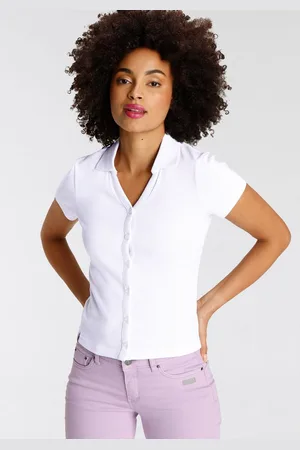 KangaROOS Poloshirt Korte mouwen, figuurvolgende snit, van katoen