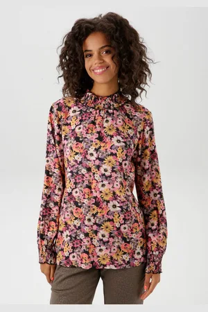 Aniston Blouse zonder sluiting met romantische, kleurrijke bloemen bedrukt - nieuwe collectie