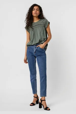 VERO MODA Kanten top VMDEBBIE PLEAT S/L TOP GA NOOS