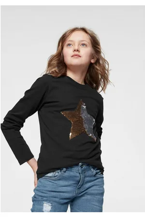 Kidsworld Shirt met lange mouwen Ster Lange mouwen, getailleerde snit, met glinsterende pailletten